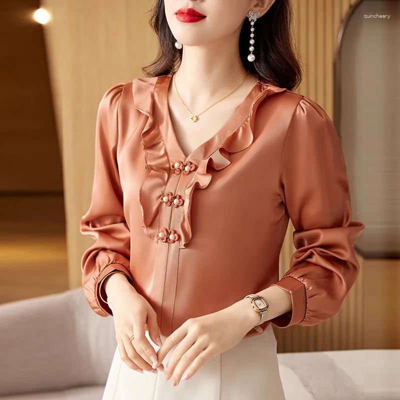 Blusas De Mujer M 4XL Blusa Elegante Para Mujer Otoño 2023 Tops De
