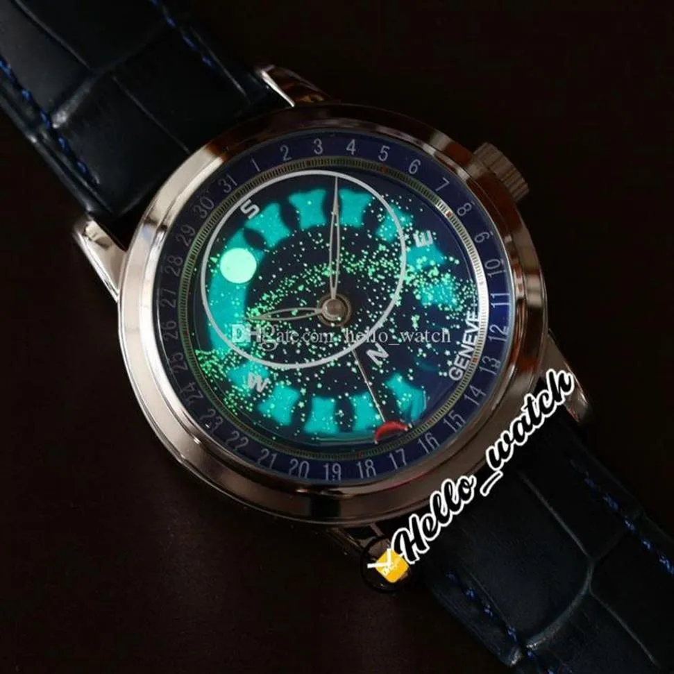 2 Estilo Super Complexo 6102P-001 Miyota 8215 Relógio Masculino Automático Céu Estrelado Galaxy Azul Dial 6102 6104 Caixa de Aço Pulseira de Couro Wa3216