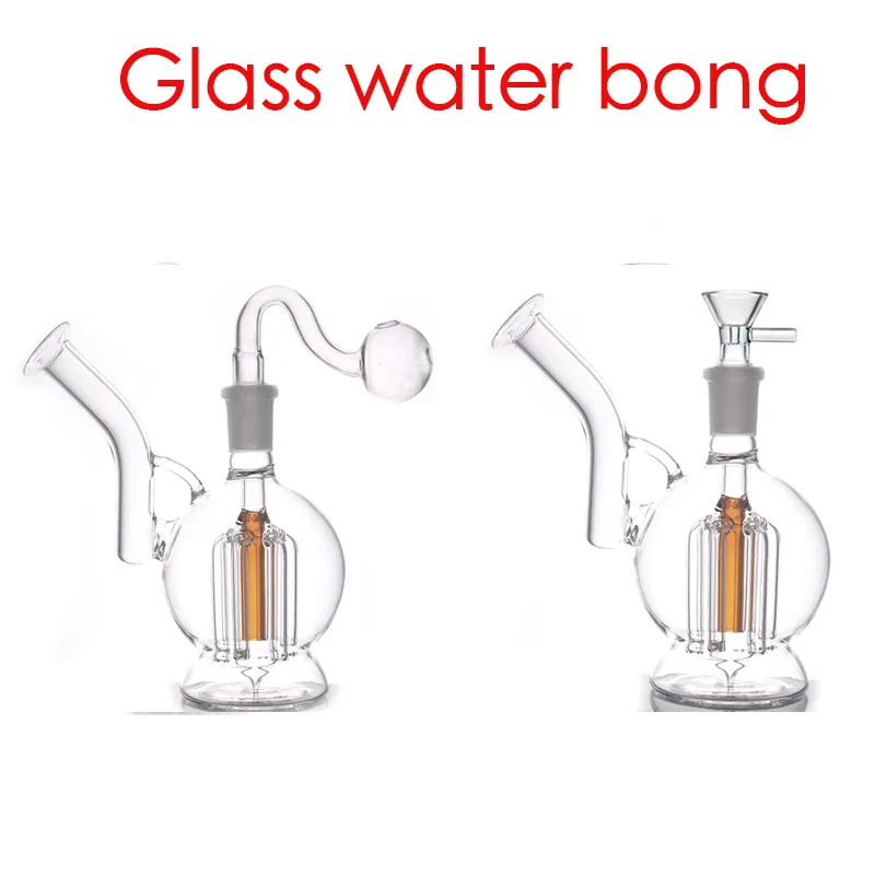 Atacado Bong de vidro Hookahs Ash Catcher 6Arm Tree Perc colorido 14mm feminino comum Ashcatcher Water Dab Rig Bongs Pipe Bubbler com tigela de tabaco para fumar