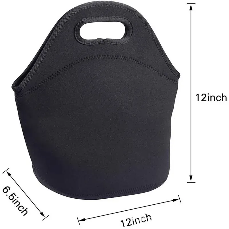 Sublimation Blanks Neoprene Lunch Bag Insulated Thermal Lunch Bag Carry Case Handbags Tote with Zipper for Adults Kids Outdoor Travel Picnic FY3499