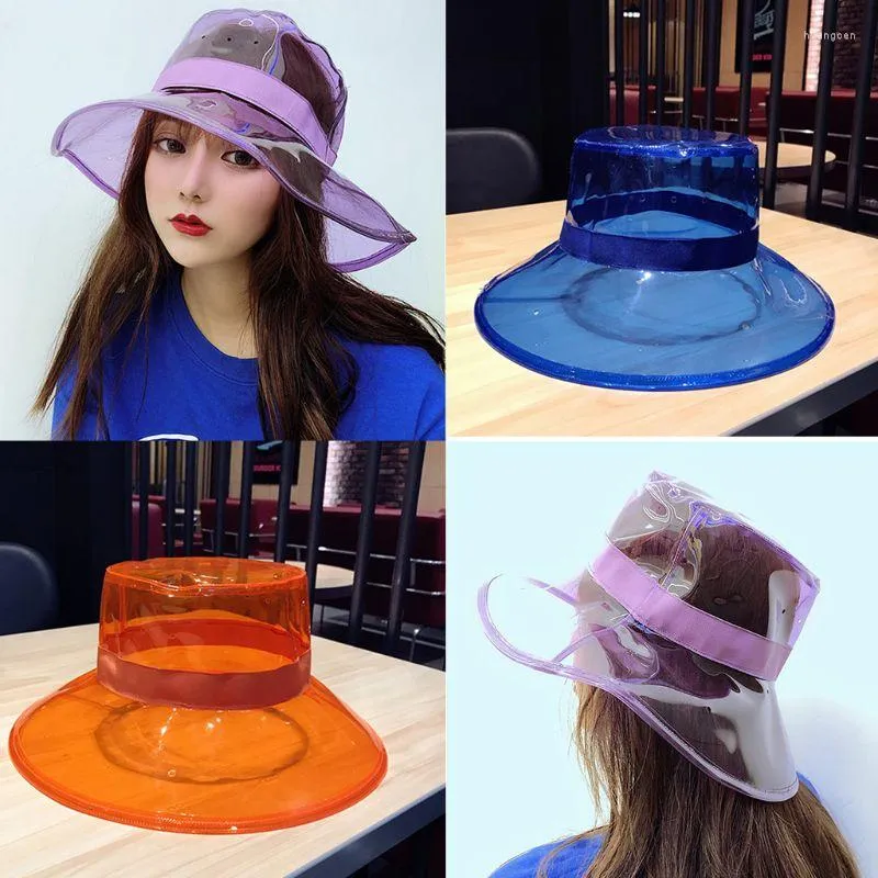 Breathable Waterproof PVC Transparent Bucket Hat For Women And Men