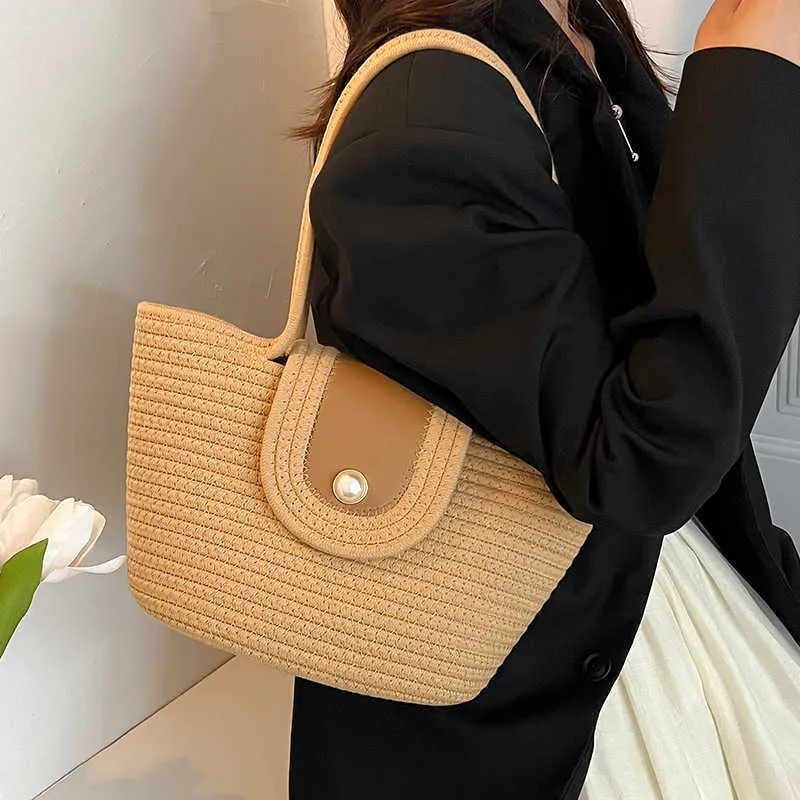 Sacs à bandoulière sac d'été haut de gamme pour femmes avec grande capacité nouvelle tendance Design de niche en direct fourre-tout à Texture d'épaule