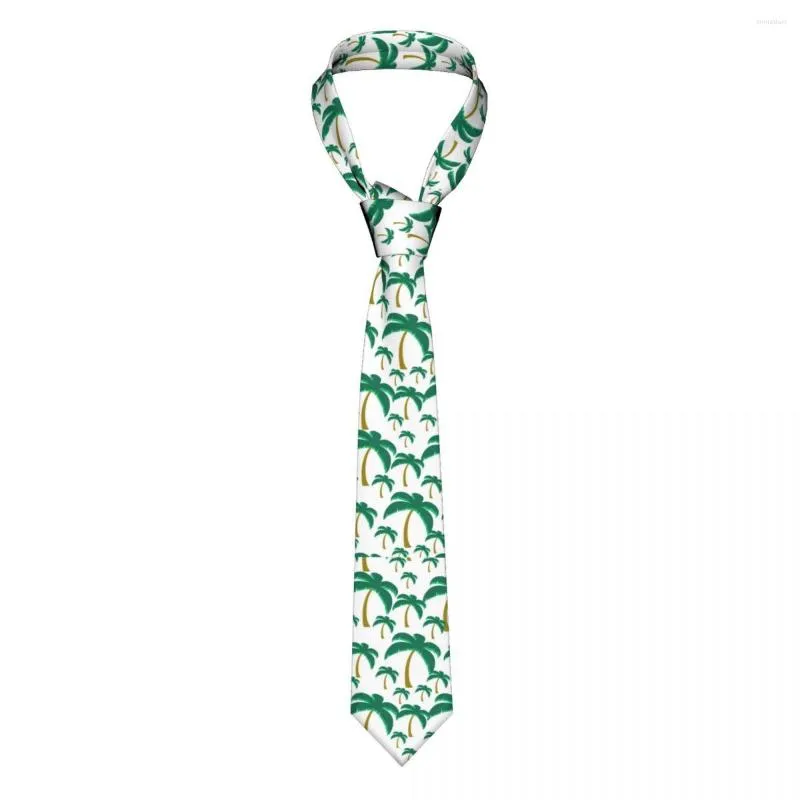 Bow Ties Hawaii Palm Tree Pattern Men Neckties Slim Polyester 8 Cm Classic Neck Tie For Mens Shirt Accessories Gravatas Gift