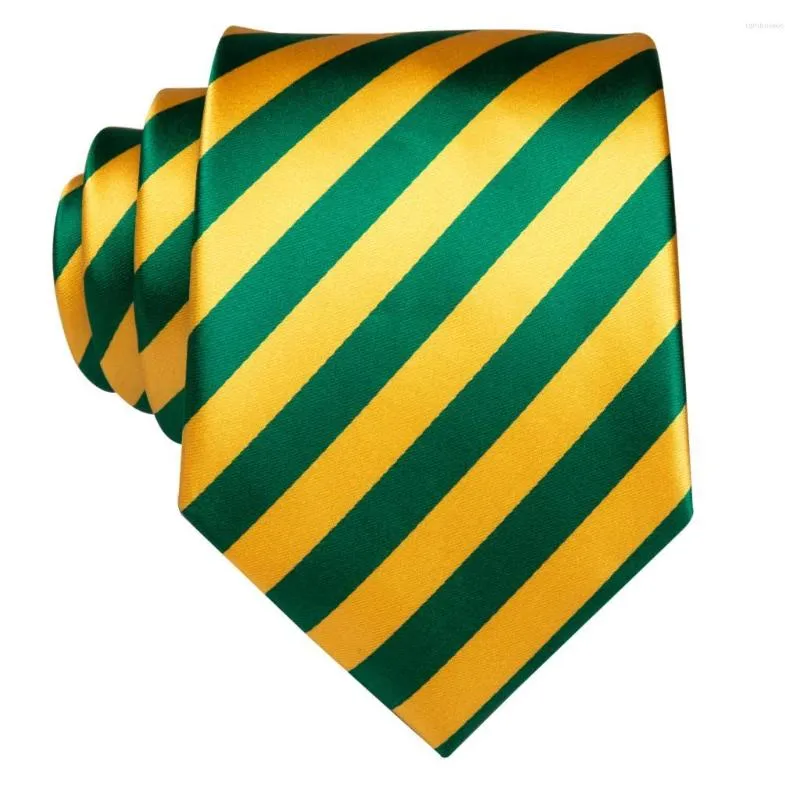 Bow Ties Dubulle gestreepte geelgroen 2023 Silk elegent stropdas voor mannen Geschenk heren stropdas bruiloft mode zakelijke feestje Dropshiping Designer