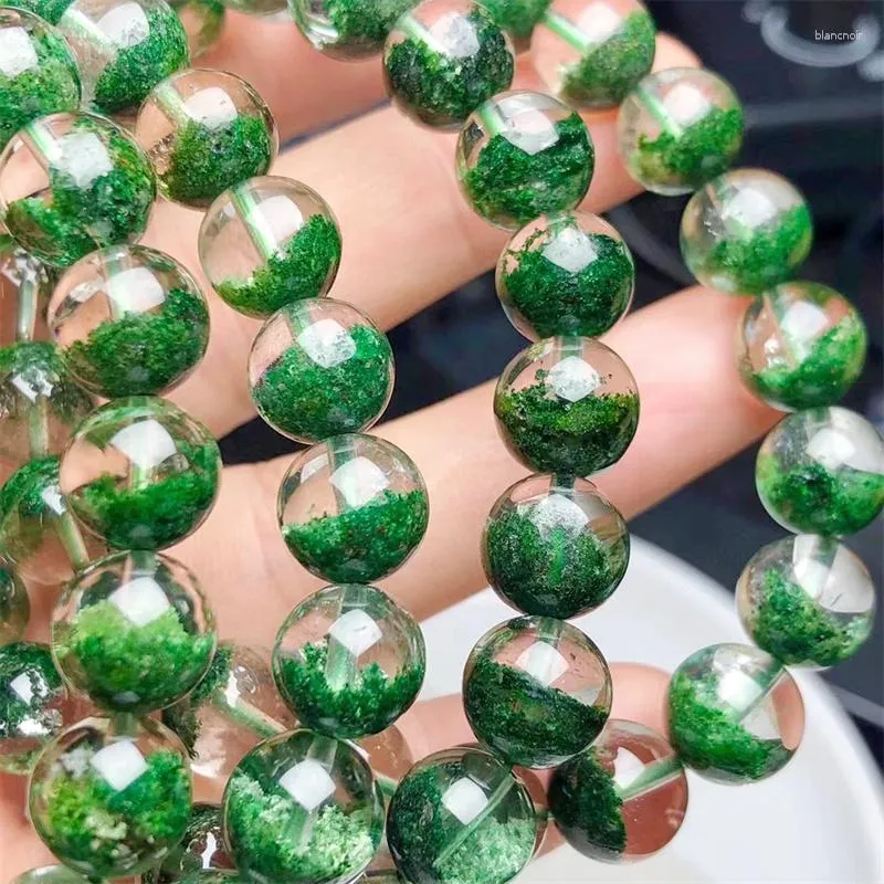 Link Bracelets Natural Green Garden Quartz Bracelet Fashion Gemstone Crystal Jewelry Bangle For Women Healing Bohemia Holiday Gift 1pcs