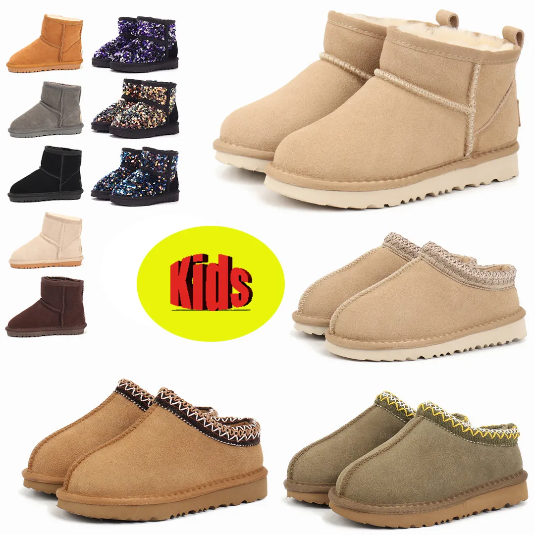 Bottes de créateurs Tasman pantoufles bottes de neige uggslies mini femmes hiver uggskids plate-forme bottes ugge fourrure pantoufle cheville bottes australiennes en peau de mouton mini botte classique