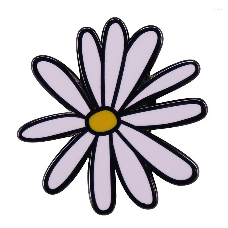 Broscher Symbol för oskyldighet och renhet Flower Daisy Emalj Pin Fashion Brosch Plant Badge Jewelry