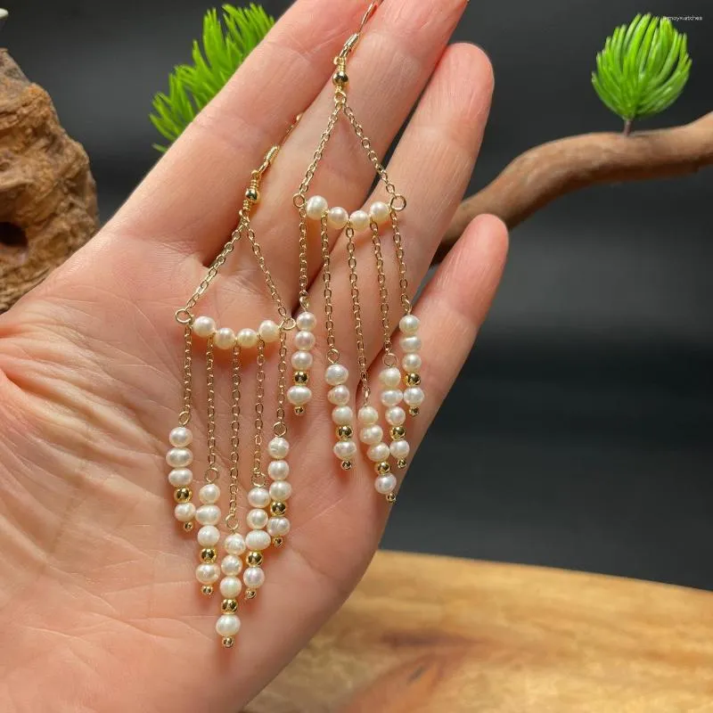 Boucles d'oreilles pendantes baroques en perles blanches, pierres précieuses Vintage pour femmes, bijoux naturels chinois en argent 925, talismans sculptés à la mode