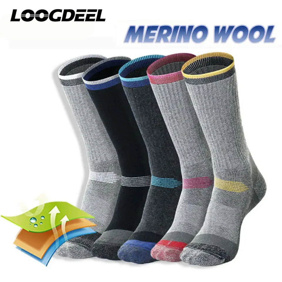 Skarpetki sportowe Loogdeel wełniane skarpetki termiczne wełny zima Keep Soft Sofi Socks Sports Outdoor Snowboard Thermosocks Grutuje mężczyzn Kobiety 230928