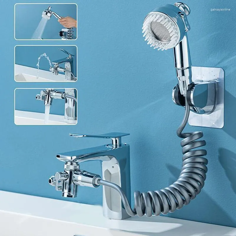 Küchenarmaturen, 3-in-1-Universal-Wasserhähne, Multifunktions-Badezimmer-Aufsatz, Duschkopf, Kupfer, 360° drehbarer Wasserhahn für Zuhause