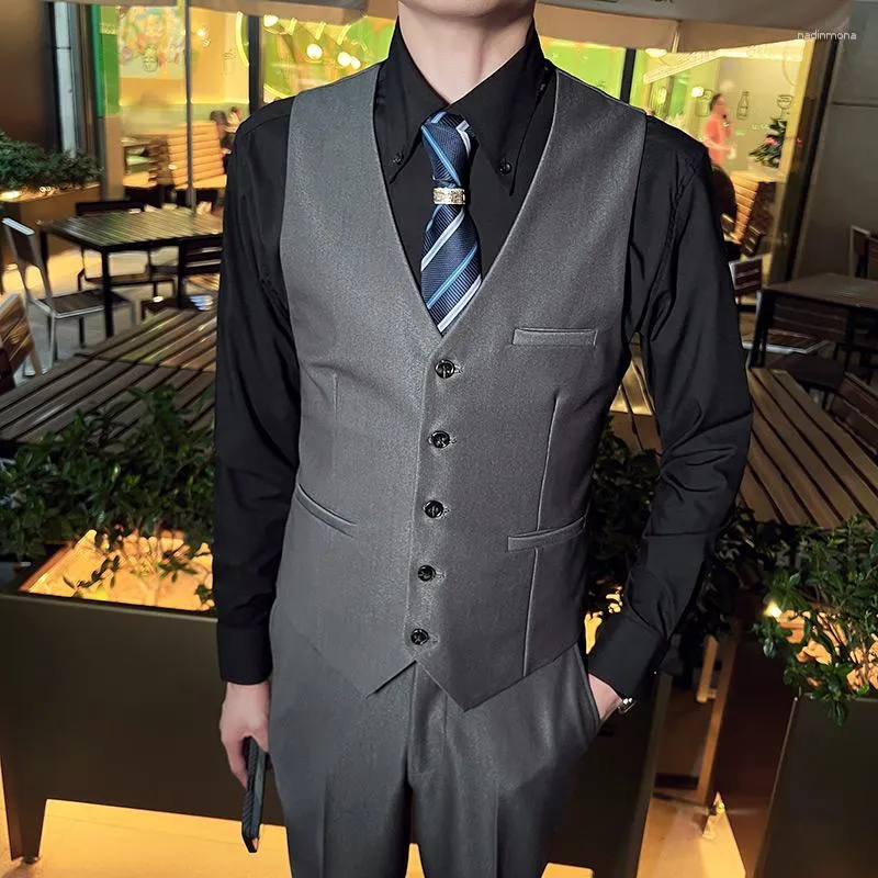 Costume Homme Black Jacket Vest Grey Vest Groom Tuxedos Peak Lapel Men Suits  Wedding Terno Masculino Slim Fit Blazer 3 Pieces - AliExpress