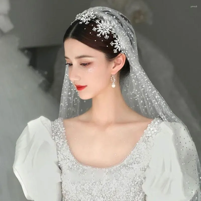 Hair Clips Cute Fairy Korean Style Crown Crystal Wedding Accessories Diadem Headband Rhinestone Hairdress Snowflake Hairband