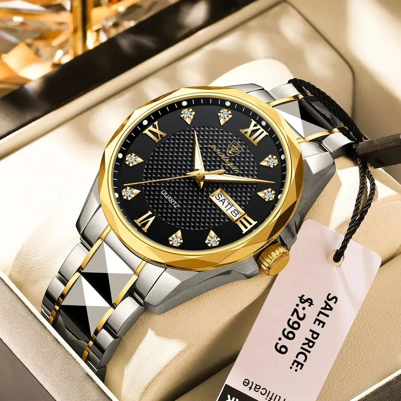 Inne zegarki Poedagar High Luksusowe zegarki dla mężczyzny Wodoodporne Luminous Date Tydzień Zegarek Męski Stal nierdzewna Mężczyźni Kwarcowe zegarki wysokiej jakości zegarki 230928