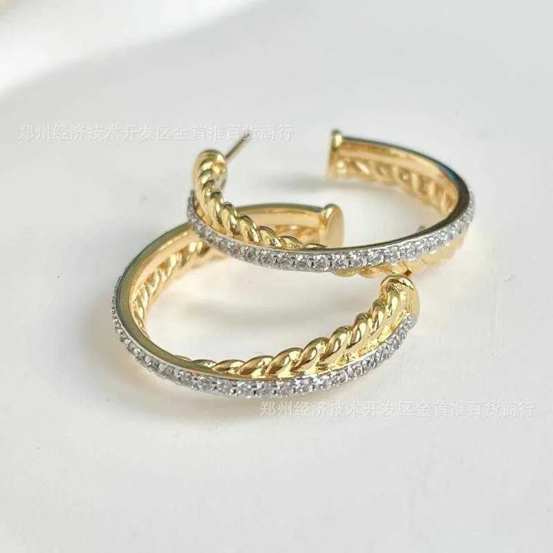 earrings gold for women logo luxury jewelry 925 Sterling designer Silver Double Twisted Round Earring