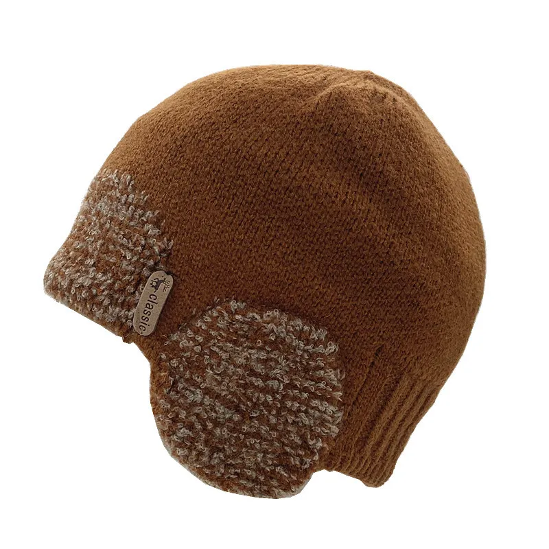 Gorro Con Orejeras Para Invierno Para Hombre, Gorro Tejido De Piel