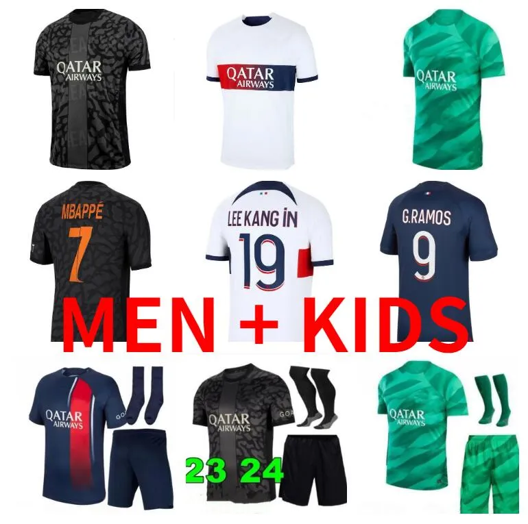 Mbappe Hakimi Soccer Jerseys 23 24 Kolo Muani O.Dembele Asensio R. Sanches Verratti Maillots Shirt 2023 2024 Men Kids kit the shiform enfants maillot foot