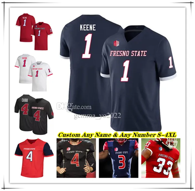 Maillot de football Ncaa College Fresno State Mikey Keene Elijah Gilliam Malik Sherrod Erik Brooks Jaelen Gill Jalen Moss Mac Dalena Levelle Bailey Morice Norris Jr 4XL