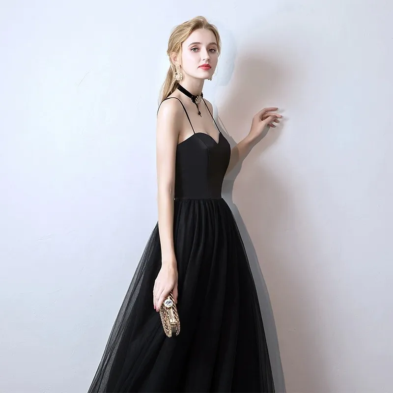 40s evening dress Vintage 40s Floor Sweeping Black Evening Gown Dress M main image 0