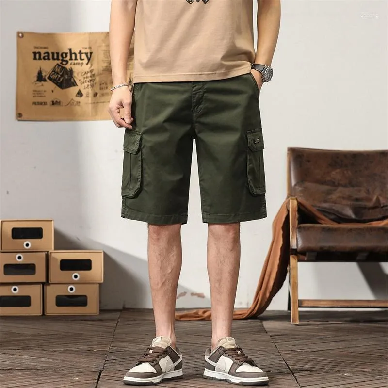 Shorts pour hommes Cargo Hommes Coton Pantalon court Élastique Confortable Style Armée Vêtements d'été de haute qualité
