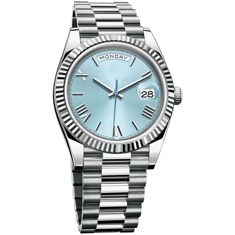 Мужские/женские часы Автоматические механические часы 41 мм Нержавеющая сталь 904L Сапфировое стекло Суперсветящиеся наручные часы Montre de luxe Day Date Watch