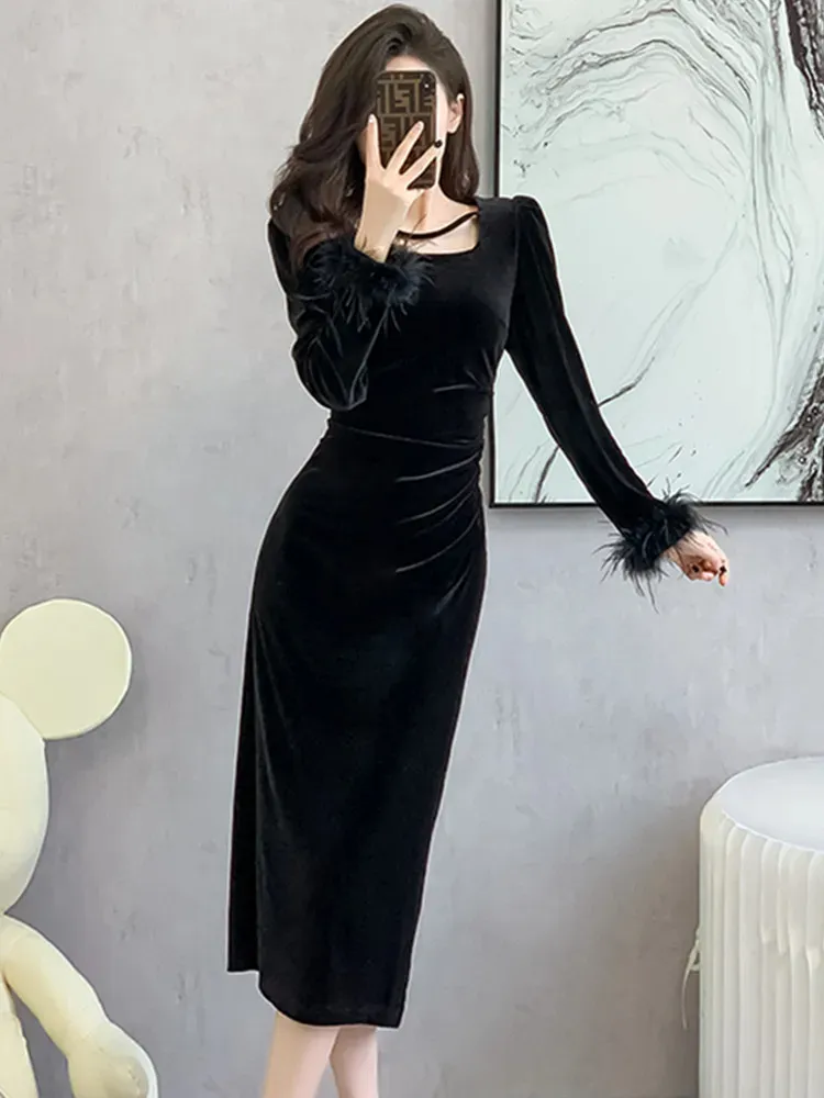 summer gothic dresses Black Lace-Up Flared Gothic Dress main image 0