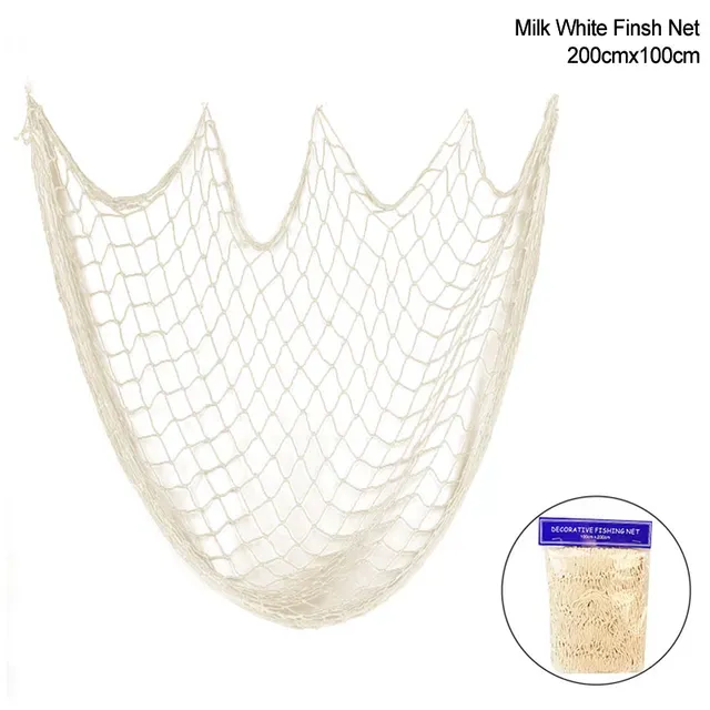White Fish Net Backdrop Hanging Ornament Hawaiian Summer Birthday