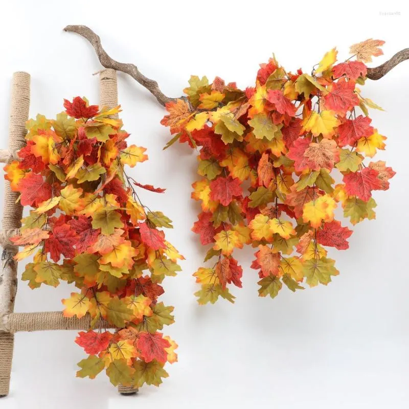 Flores decorativas simulación de vid, Festival de la cosecha, decoración de Halloween y otoño, decoración colgante de pared Artificial, plantas falsas