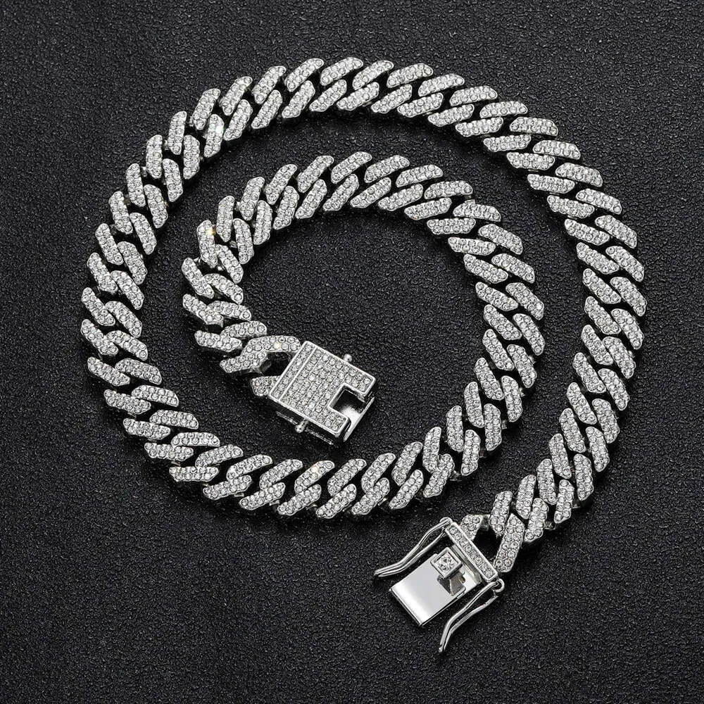 12 mm bar CUBAN CHAIN heren vergulde hiphopketting met volledige diamantlegering