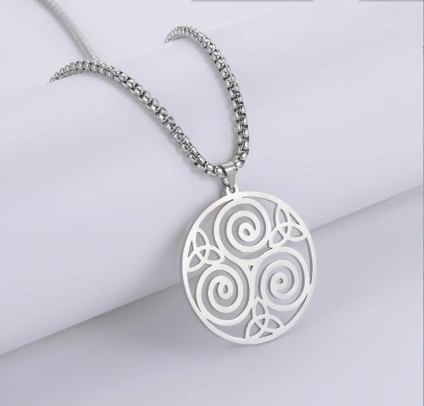 Pendant Necklaces 1PC Stainless Steel Swirl Necklace For Women Golden Triangle Christmas Gift F1396