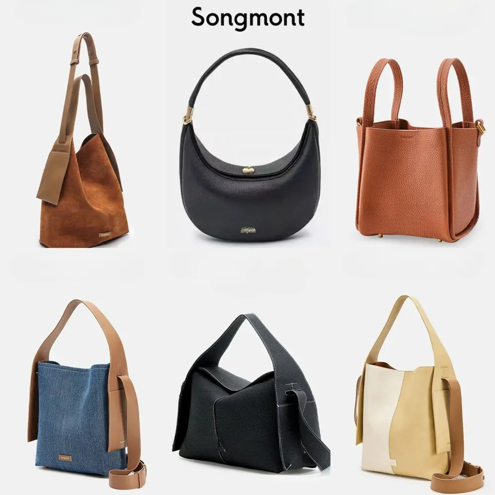Songmont Bag Luna Purse Clutch Basket CrossBody Song Handbag Designer Underarm Bag Fashion Hobo Shoulder Bag Luxury Totes Half Moon Real Leather Bucket Bags