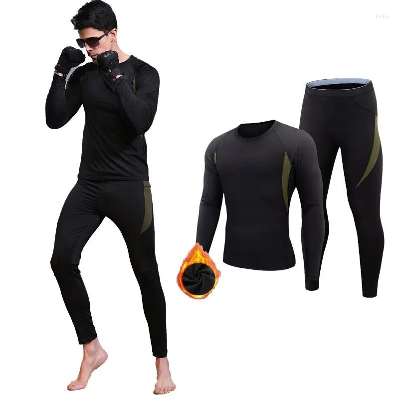 Winter Thermal Underwear Suit Men Compression Sportswear Fitness