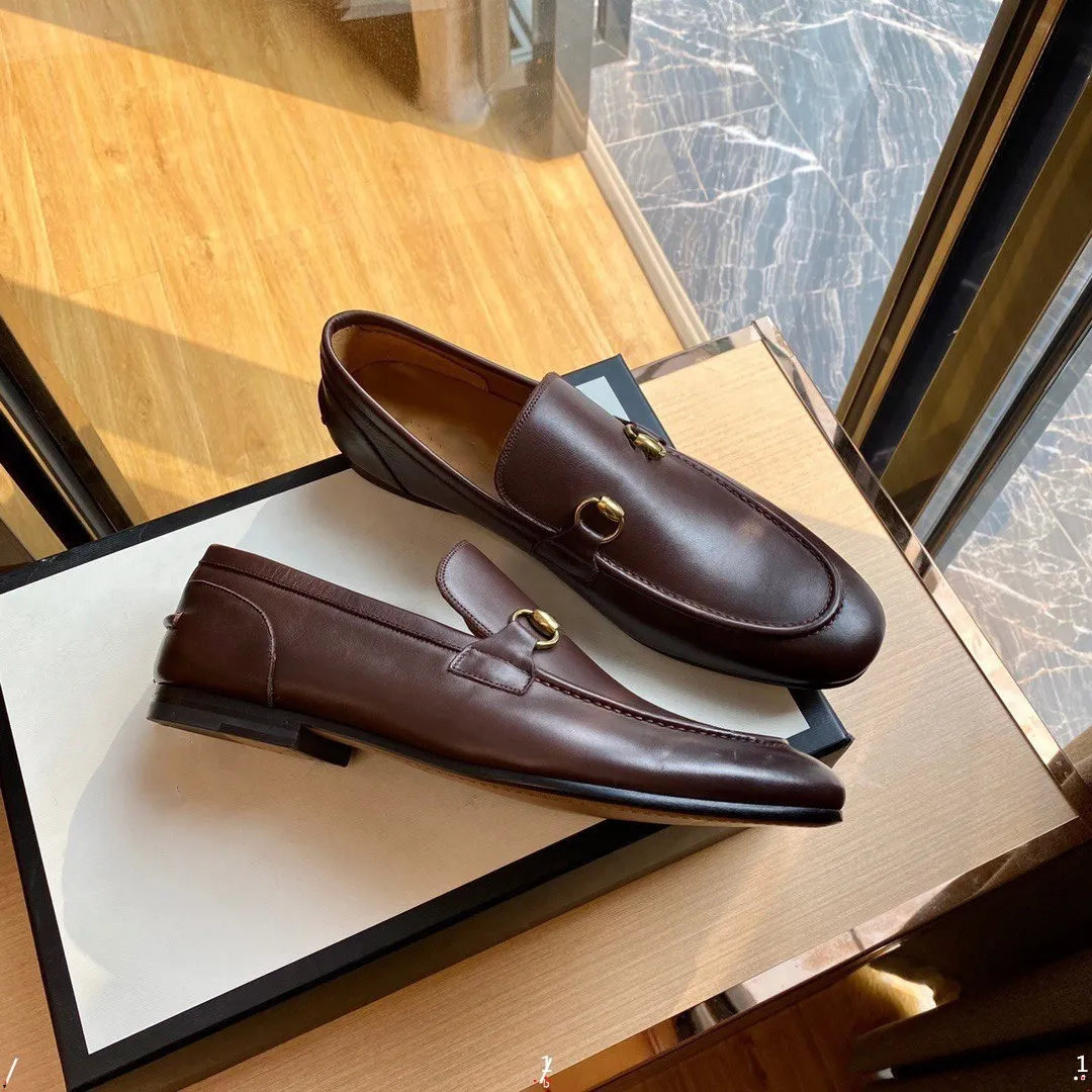 Men s Genuine Leather Loafers Brown Black Oxford Moccasins Slip on Dress Shoes for Wedding Office Party 2024