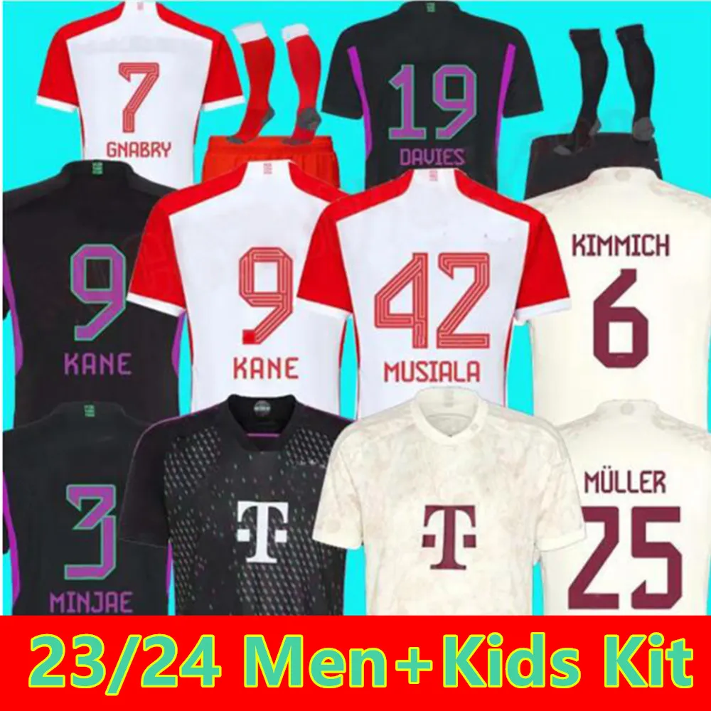 2023 2024 Futbol Forması Kane Sane Futbol Gömlek 23 24 Goretzka Gnabry Camisa de Futebol Erkek Çocuk Kitleri Kimmich hayranları Bayern Münih Joao Cangelo Neuer