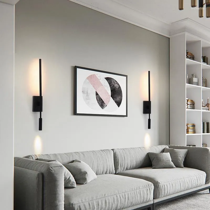 Lampes murales 9W 3W Lampe Simple Cadre Creative Décoratif Lineel Modèle Chambre Chevet LED Surface Montée
