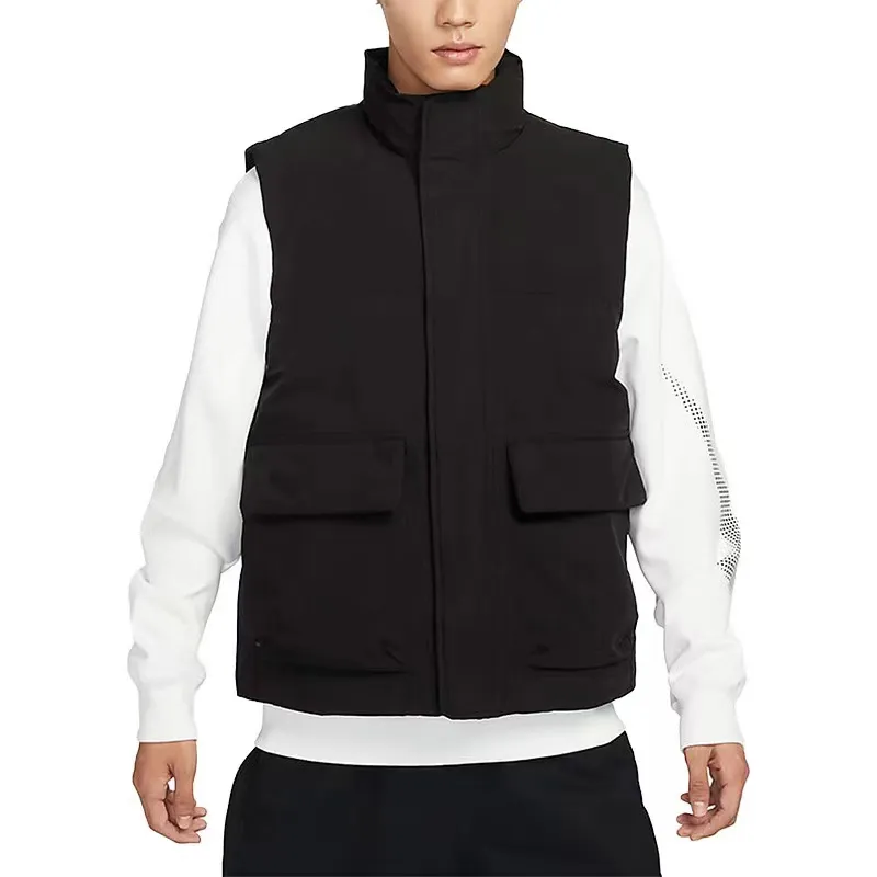 Colete de trabalho masculino jaqueta de treinamento casual casaco masculino quente à prova de vento gola sem mangas jaquetas regata