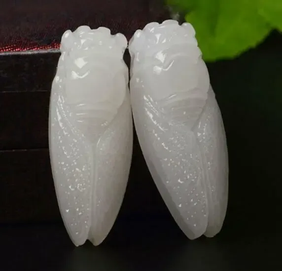 Anhänger Zikade China Schmuck weiße Jade Natur- und Schnitzschmuck Modeamulett