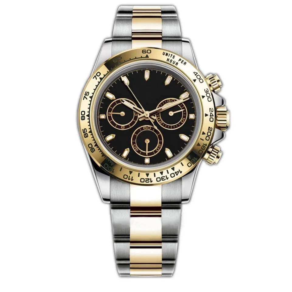 데이턴 시계 남자 고급 골드 롤 시계 자동 기계 디자이너 Montre Luxury 40mm 접힌 버클 스테인리스 스틸 스트랩 방수 AAA Watch