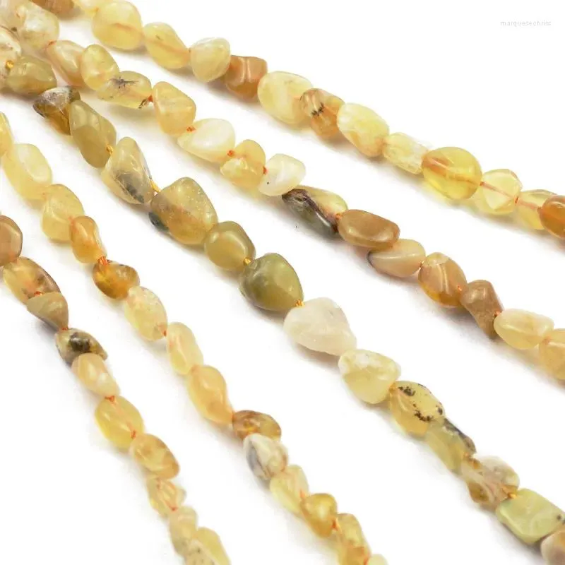 Grânulos 4-8mm irregular pedra natural amarelo opala espaçador solto grânulo para fazer jóias diy pulseira colar acessórios 15"