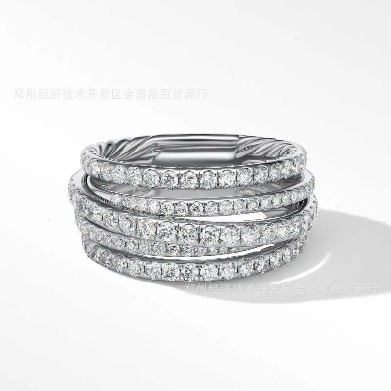 Luxury Designer Ring: 925 Sterling Silver Multi-Layered Zircon ...