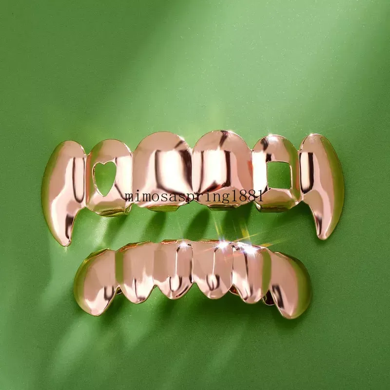Unisex mode män grillar guld pläterade tandgrillar tänder hip hop personlighet kvinnor män smycken