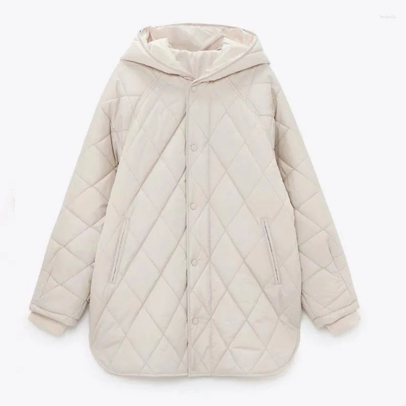 Trenchs de femmes C Automne Hiver Manches longues Boutons Poches Femme Manteau chaud Femmes Beige Oversize Hood Parkas