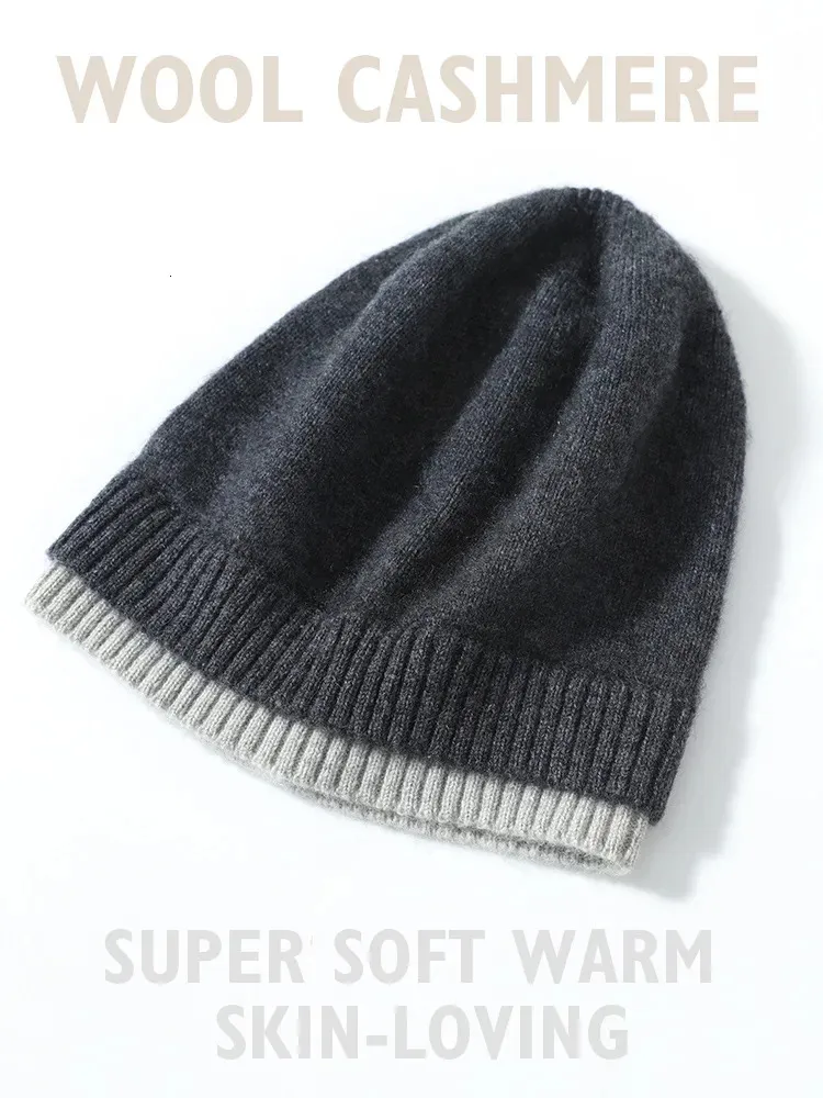 BeanieSkull Caps Cashmere 35% Punto Moda Dobladillo de doble capa Deco Gorros unisex Mezcla de lana Sombrero cálido Suave Acogedor Primavera Al aire libre Casual 230928