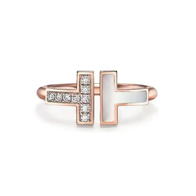 Kobiety Pierścienie luksusowe pierścionki projektantki mężczyźni marka cyrkonia pierścienie modowe regulowane 18 -karatowe złoto platowane zapleczeniowe prezent dla kobiet
