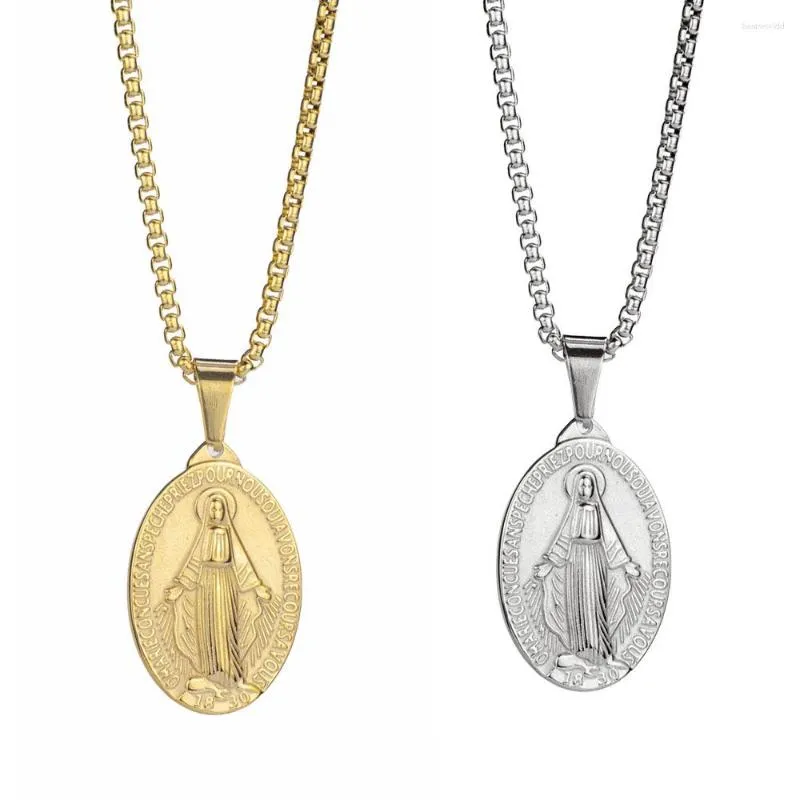 Buy M Men Style Blessed Virgin Mary Pendant Necklaces Chain Women Girls  Christianity Jewelry Silver Stainless Steel Pendant Necklace Chain For Men  And Women at Amazon.in