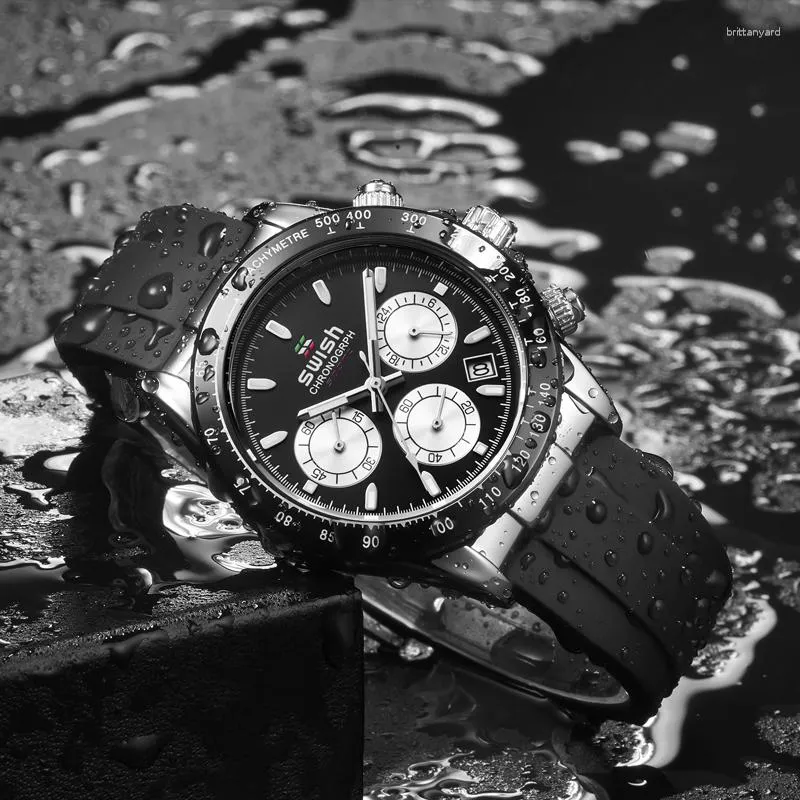 Zegarek 2023 SWISH QUARTZ WATM MEN TOP MARDY AUTOMATYCZNA DATA NAPRAWA Krzemionka żel Waterproof Sport Chronograph Clock Mans