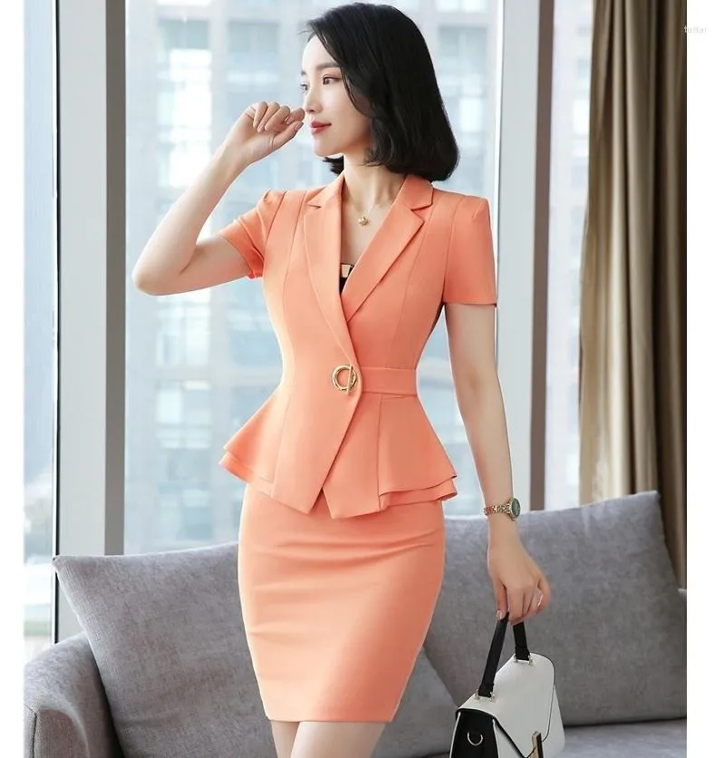 Women's Work Formal Stretch Skirt Suit - Pink – The Ambition Collective