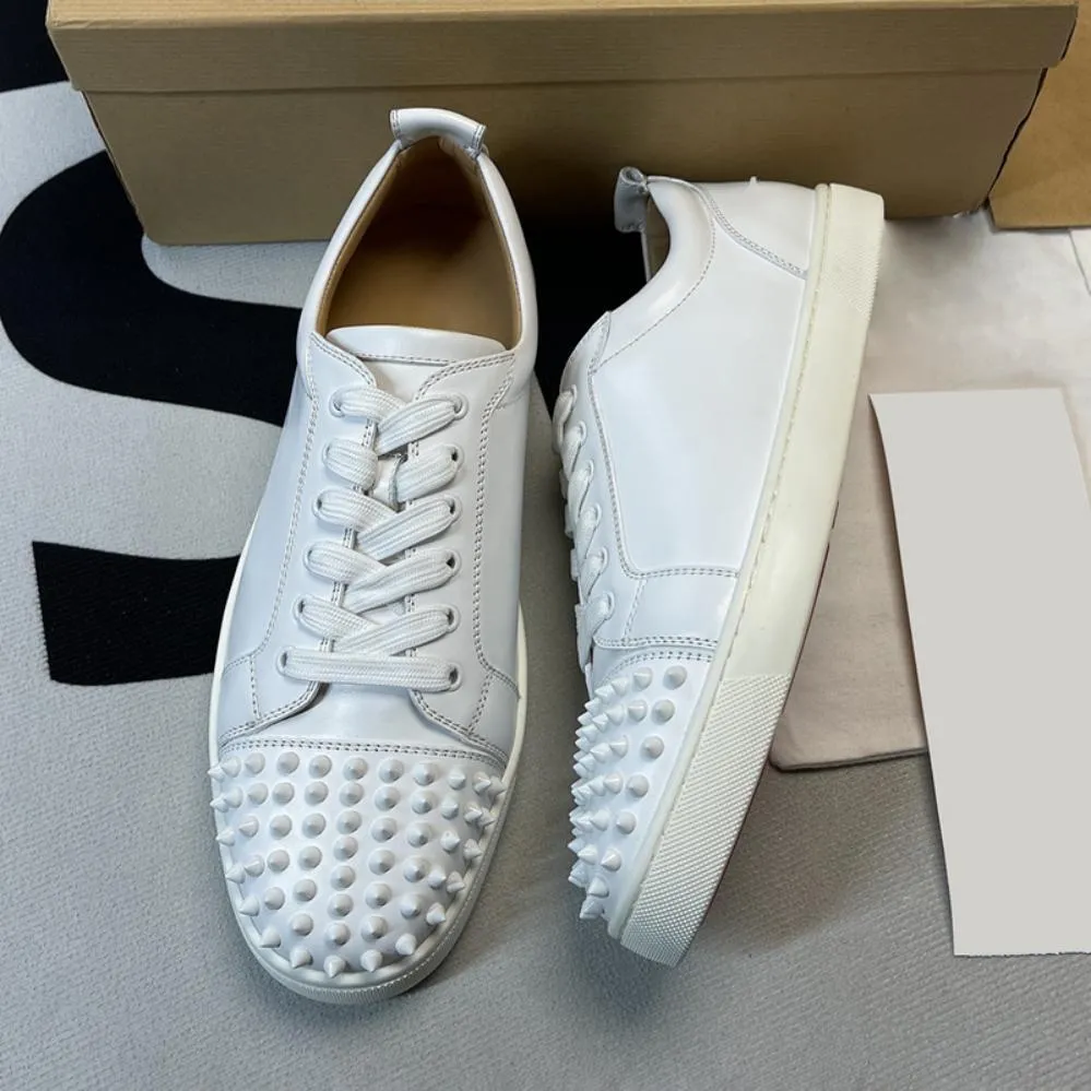 Wholesale Luxury Cut Leather Splike Solemate Sneakers With Wholesale Luxury Cut Leather Splike Solemate Sneakers With