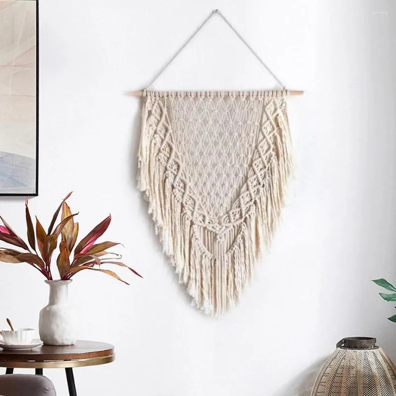 Tapeçarias boho decoração parede pendurado ramadan decoração do quarto macrame corda de algodão mão tecido fundo pingente presente