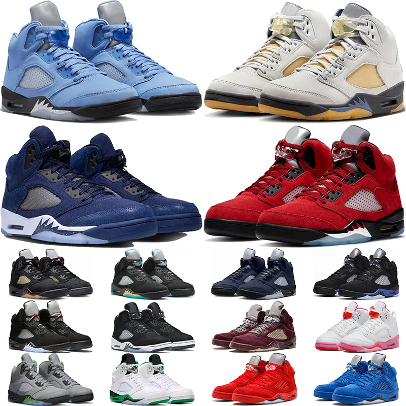 Jumpman 5 Heren Basketbalschoenen 5s UNC Midnight Navy Lucky Green Racer Blue Aqua Photon Dust Fire Red Oreo Pinksicle Heren Trainers Outdoor Sneakers