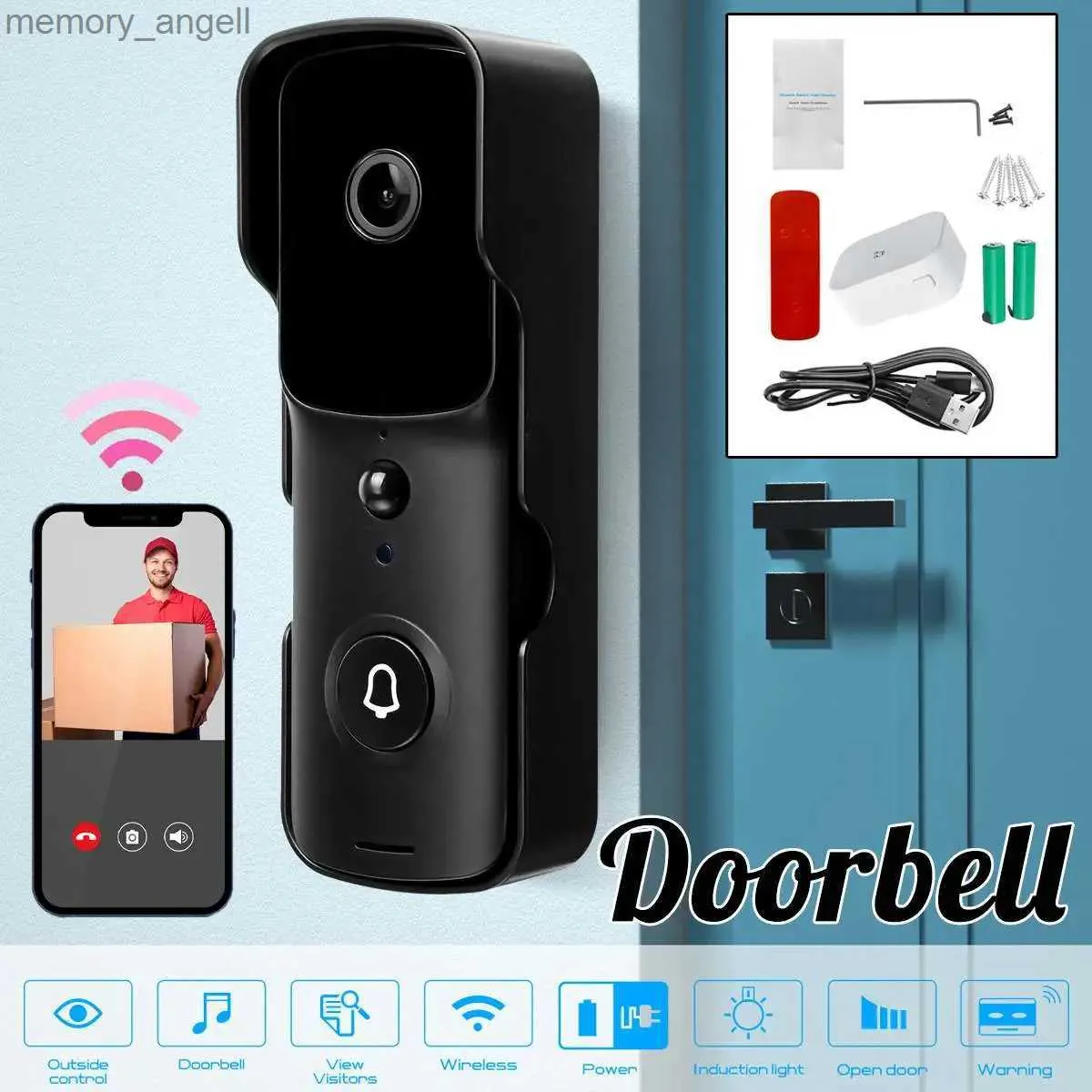 Deurbellen V10 1080P HD WiFi Draadloze Video Deurbel Camera Smart Deur Ring Intercom Bell Home Security YQ2301003